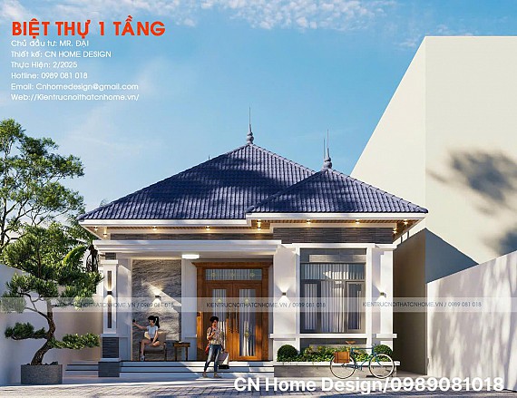 BIỆT THỰ 1 TẦNG MÁI NHẬT - MR. ĐẠI - HẢI HÒA - MÓNG CÁI